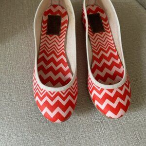 Missoni Red & White Chevron Limited Edition Ballet Flats
